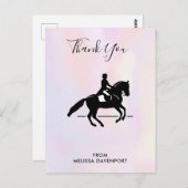 繊細な水彩画の感謝カード - 馬術競技の騎手 ポストカード (正面/裏面)