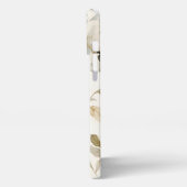 繊細な水彩画の白い花柄 iPhoneケース (左側面)