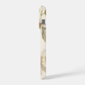 繊細な水彩画の白い花柄 iPhoneケース (左側面)