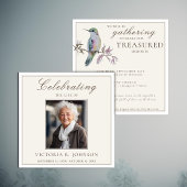 繊細な水彩画の美しいハミングバード　生命の喜びのお祝い 招待状