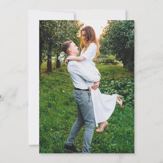 繊細な水彩画の野生の花の写真 ゴールド セーブザデート (裏面)