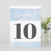 繊細な水彩画 バット・ミッツヴァ テーブル席 案内カード 招待状 (スタンド正面)