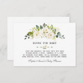 繊細な水彩白いフローラ赤ちゃんシャワー エンクロージャーカード (正面/裏面)