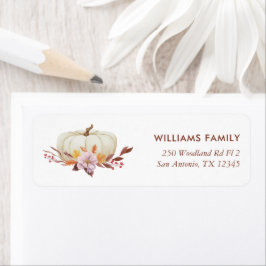 繊細な水彩秋のカボチャ ラベル