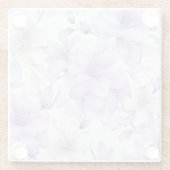 繊細な水彩紫色の花 ガラスコースター (裏面)