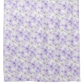 繊細な水彩紫色の花 シャワーカーテン (正面)
