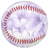 繊細な水彩紫色の花 ソフトボール (正面左)