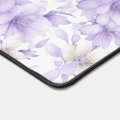 繊細な水彩紫色の花 デスクマット (コーナー)