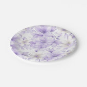 繊細な水彩紫色の花 ペーパープレート (アングル)