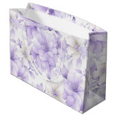 繊細な水彩紫色の花 ラージペーパーバッグ (裏面アングル)