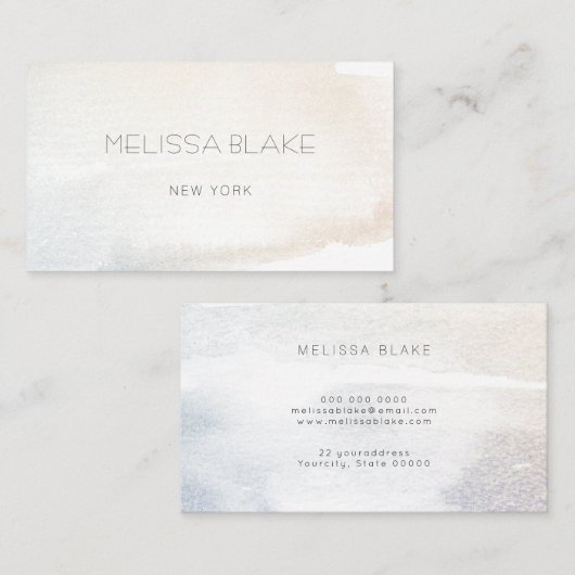 繊細な水彩背景 名刺 (正面/裏面)
