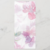 繊細な水彩花のウェディングメニュー デザイン メニュー (裏面)