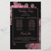 繊細な水彩花イラストのウェディングプログラム (裏面)