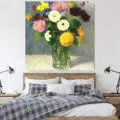 繊細な水彩花束芸術 キャンバスプリント (インサイチュ (寝室))