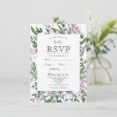 繊細な水彩花枠の招待状 招待状 (スタンド正面)