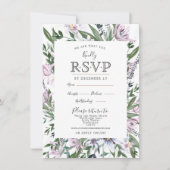 繊細な水彩花枠の招待状 招待状 (正面)