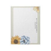 繊細な水彩花模様のメモ帳  デスクから ノートパッド (回転)