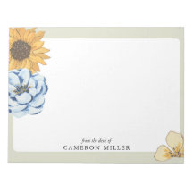 繊細な水彩花模様  デスクから