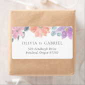 繊細な水彩花結婚の出荷 ラベル (インサイチュ)