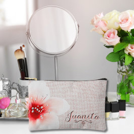 繊細な水彩花 アクセサリーポーチ