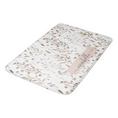 繊細な水彩茶色の花の離れパターン バスマット (アングル)