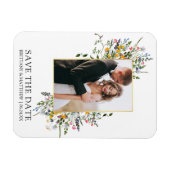 繊細な水彩野花の日付を保存 マグネット (横)