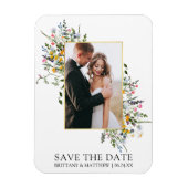 繊細な水彩野花の日付を保存 マグネット (縦)