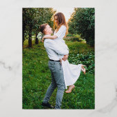 繊細な水彩野草写真結婚の金ゴールド 箔招待状 (裏面)