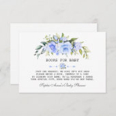 繊細な水彩青いフローラ赤ちゃんシャワー エンクロージャーカード (正面/裏面)