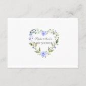 繊細な水彩青いフローラ赤ちゃんシャワー エンクロージャーカード (裏面)