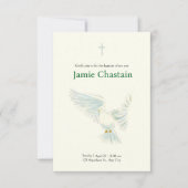 繊細な水彩鳩バプテスマI 招待状 (正面)