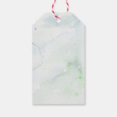 繊細な水色のフローラクリスマスギフトタグ ギフトタグ (裏面)