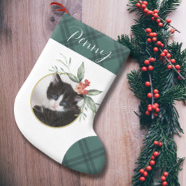 繊細な水色のフローラクリスマス スモールクリスマスストッキング