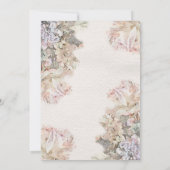 繊細な水色のフローラ日付を保存 セーブザデート (裏面)