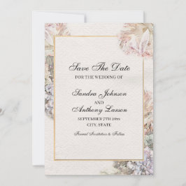 繊細な水色のフローラ日付を保存 セーブザデート