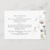 繊細な水色のフローラ結婚の詳細 エンクロージャーカード (正面)