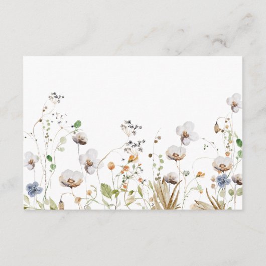 繊細な水色のフローラ結婚の詳細 エンクロージャーカード (裏面)