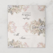 繊細な水色のフローラ結婚の プレイスカード (外部開封)