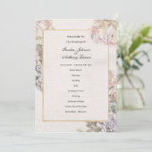 繊細な水色のフローラ結婚の プログラム (スタンド正面)