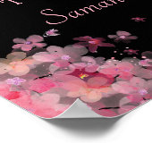 繊細な水色のフローラ結婚の ポスター (角)