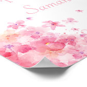 繊細な水色のフローラ結婚の ポスター (角)