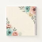 繊細な水色の斜め花 ノートブック (裏面)