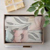 繊細な水色の斜め花 薄葉紙 (ギフト)