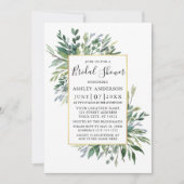 繊細な水色の緑のセージ緑のシャワー 招待状 (正面)