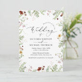 繊細な水色の野結婚花 招待状 (スタンド正面)