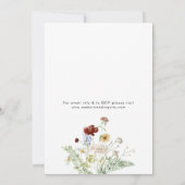 繊細な水色の野結婚花 招待状 (裏面)