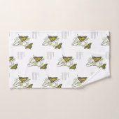 繊細な水色イエローアゲハチョウ バスタオルセット (ハンドタオル)