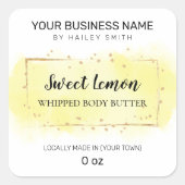 繊細な水色イエローホイップ体バター スクエアシール (正面)