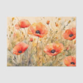 繊細な水色オレンジポはっきりしたピー開花 薄葉紙 (正面)