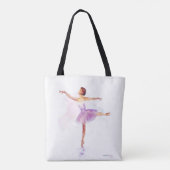 繊細な水色バレエダンサー – あなたのテキスト トートバッグ (裏面)
